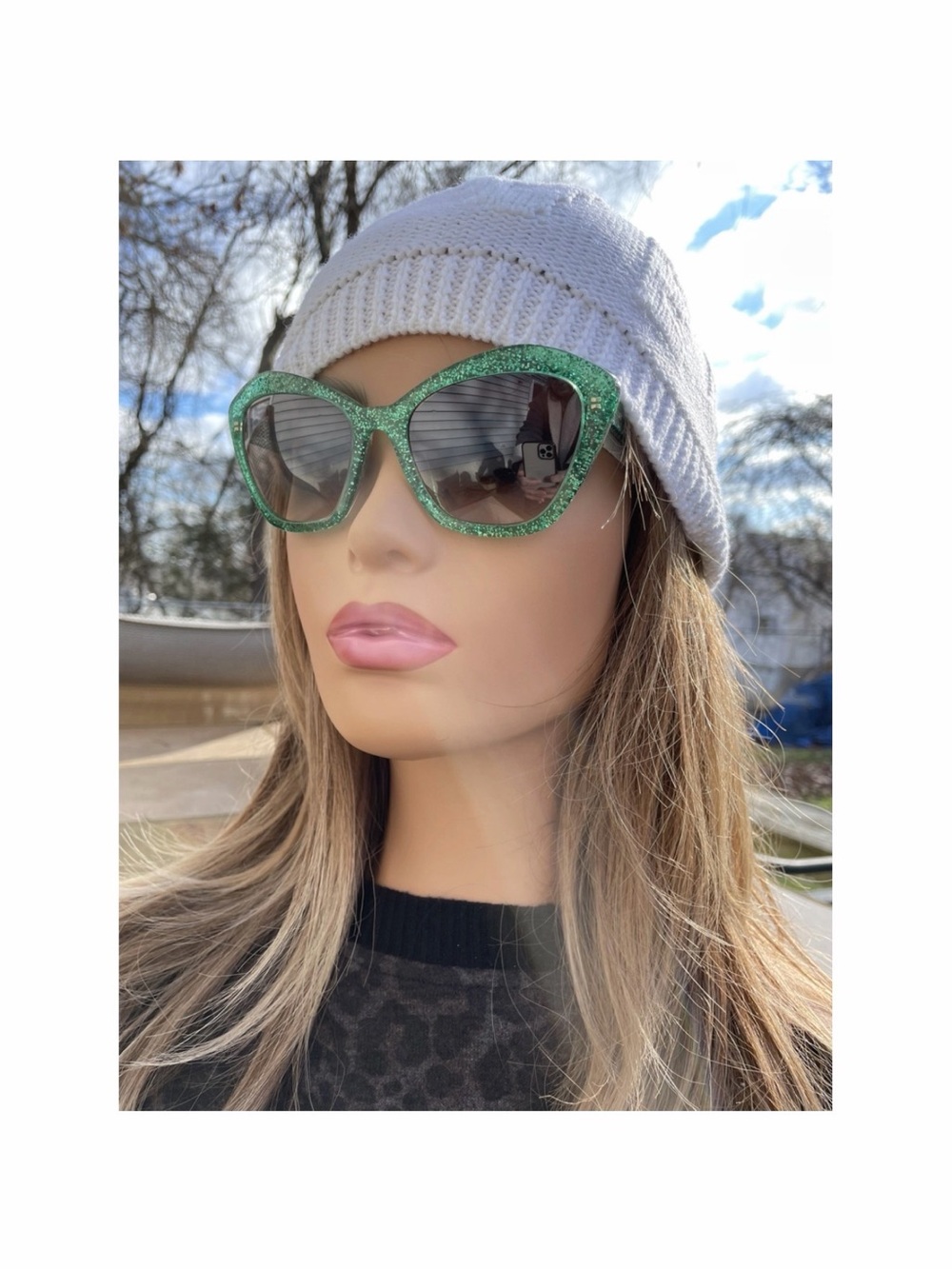 Gorgeous Miu Miu Green Glitter Sunglasses